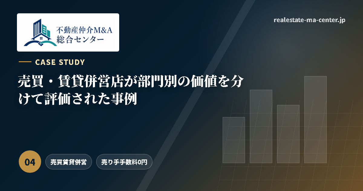 売買・賃貸併営店が部門別の価値を分けて評価された事例 アイキャッチ