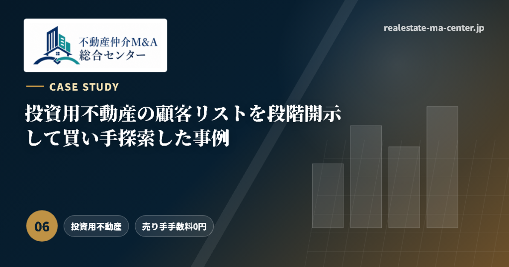 投資用不動産の顧客リストを段階開示して買い手探索した事例 アイキャッチ