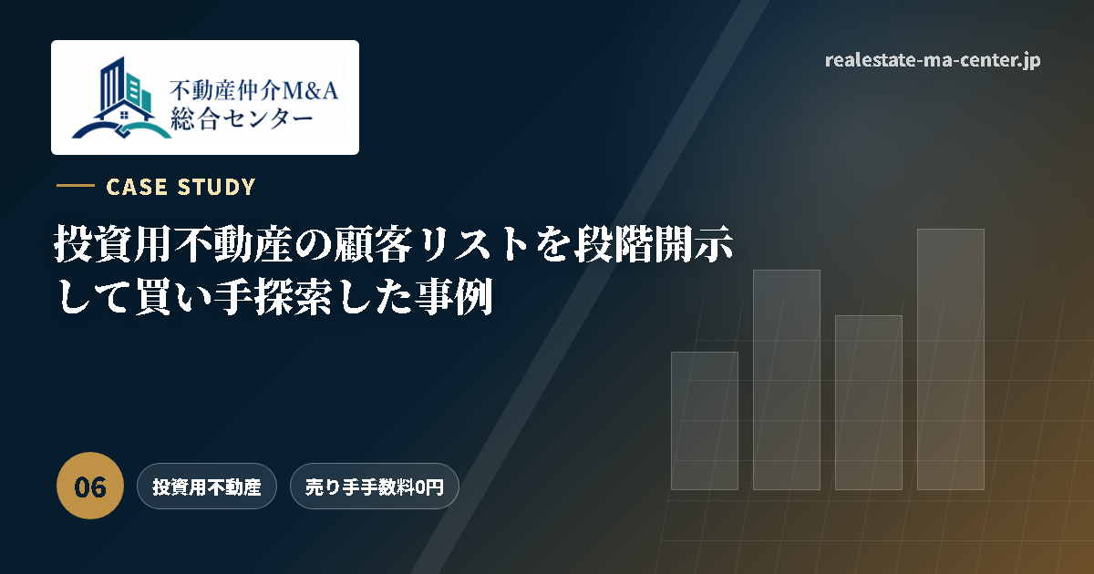 投資用不動産の顧客リストを段階開示して買い手探索した事例 アイキャッチ