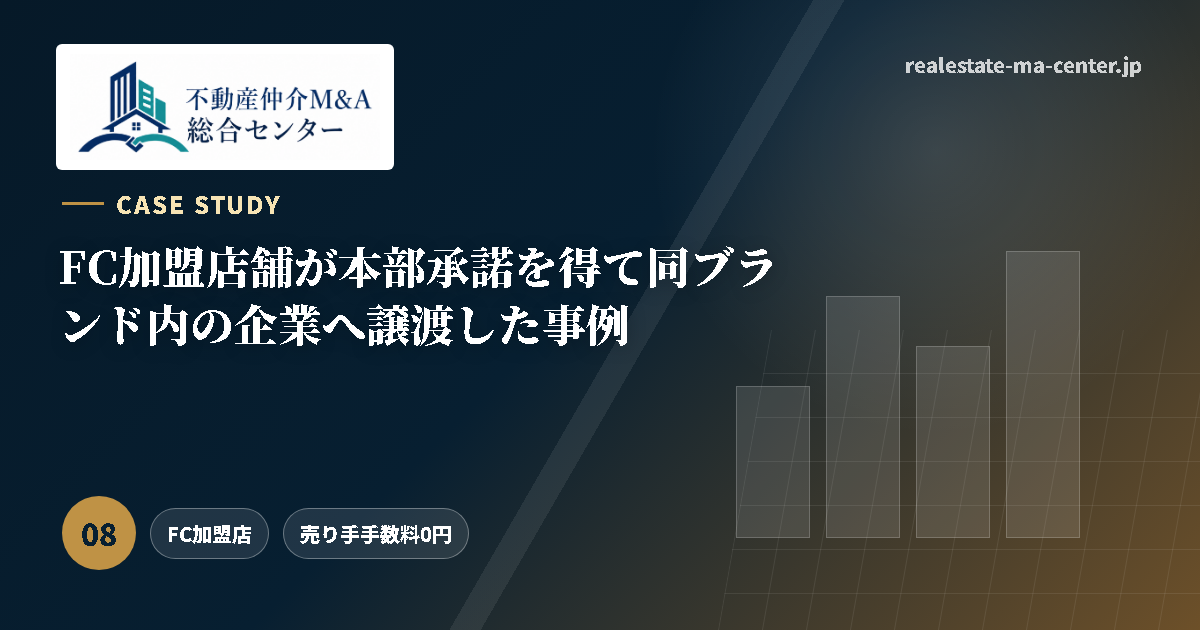 FC加盟店舗が本部承諾を得て同ブランド内の企業へ譲渡した事例 アイキャッチ