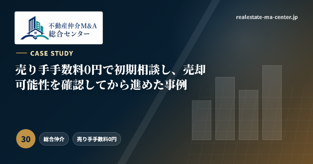 譲渡企業手数料0円で初期相談し、売却可能性を確認してから進めた事例 アイキャッチ