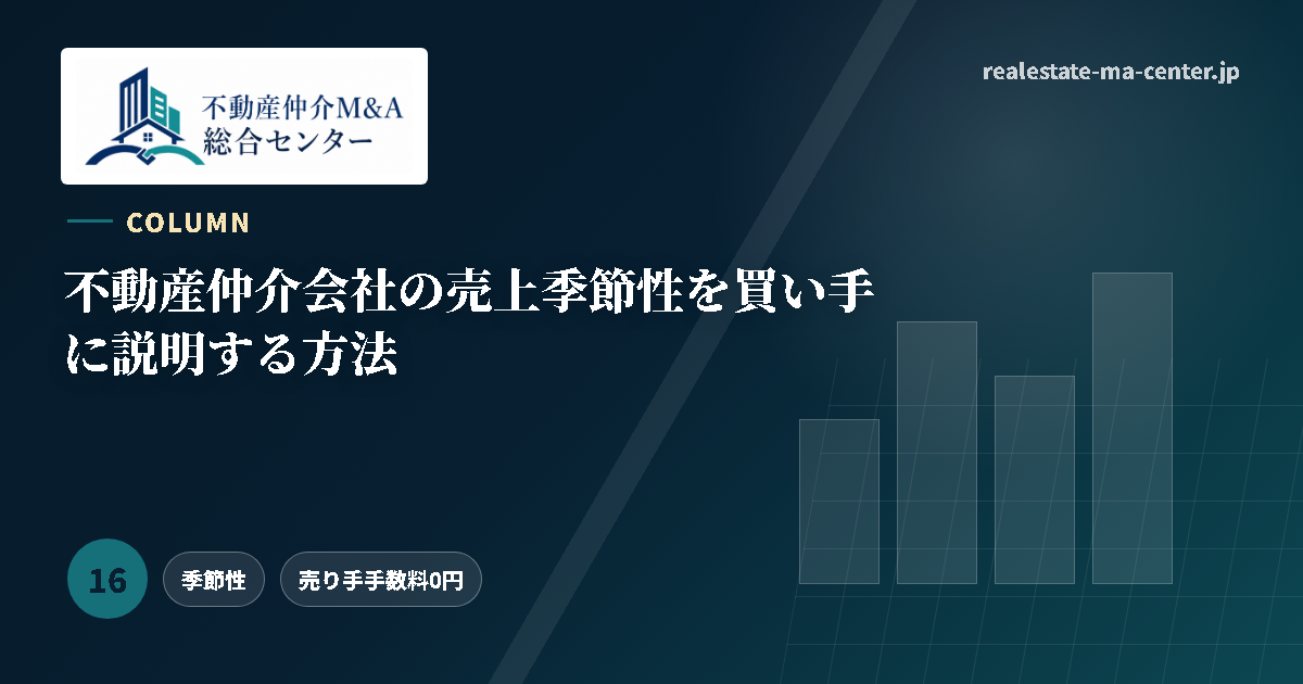不動産仲介会社の売上季節性を買い手に説明する方法 アイキャッチ