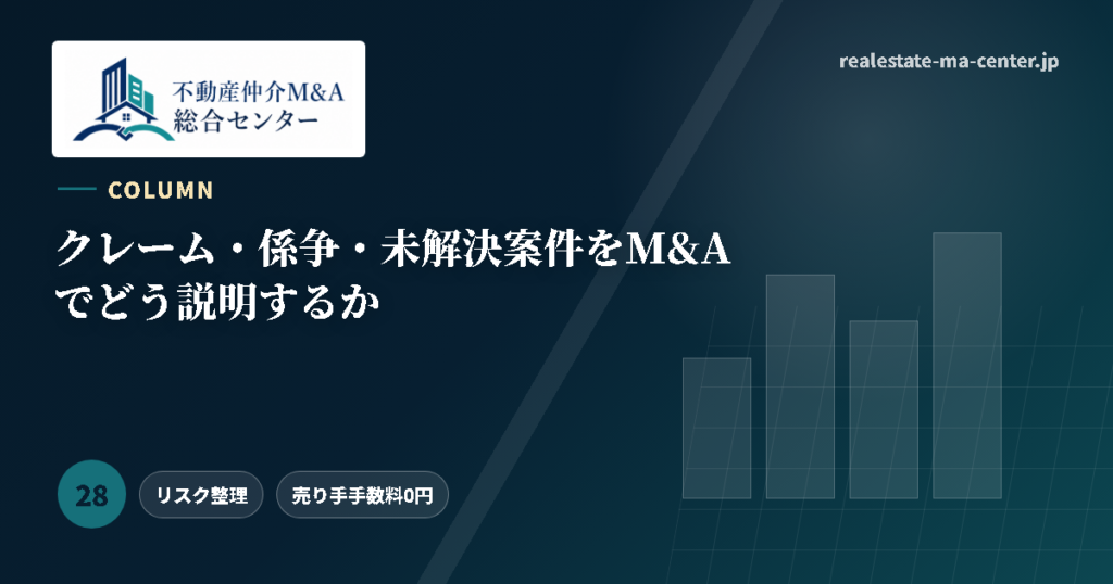 クレーム・係争・未解決案件をM&Aでどう説明するか アイキャッチ